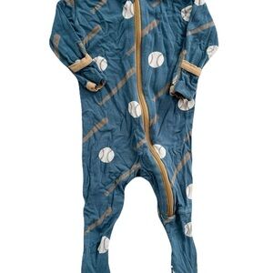 Kickee Pants Baby Bamboo Baseball Sleeper